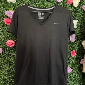 Nike Women's Black V-Neck Dri-FIT Tee